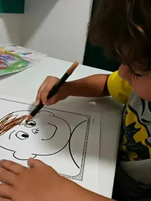 Student drawing during tutoring at Teacher Jan's Place